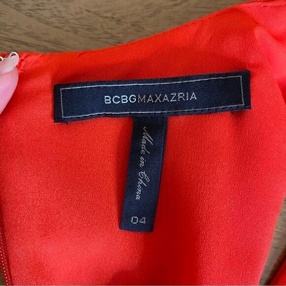 BCBGMAXAZRIA Bright Red Tanika High Low Gown Size 4 - Picture 6 of 10